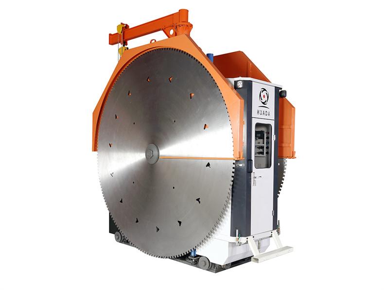 Unidirectional vertical sawing separation process of double saw blade cutting machine